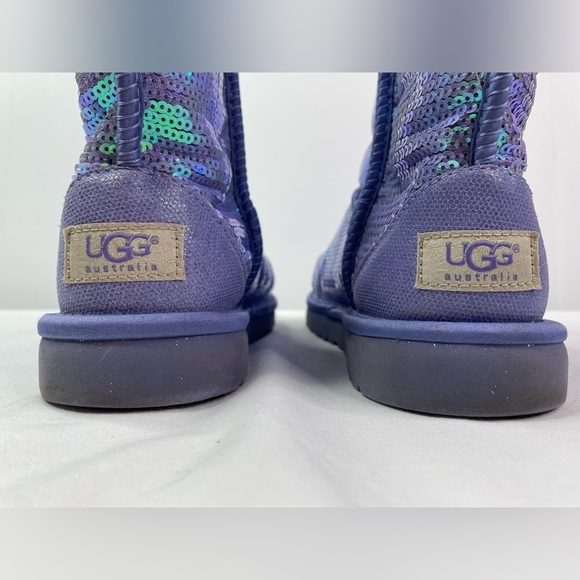 UGG Classic Short Purple Sequin Suede Boots Size 5 - Picture 6 of 10